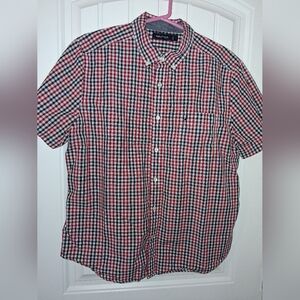 Nautica Men's Plaid Button Down Shirt - Red, White, Blue